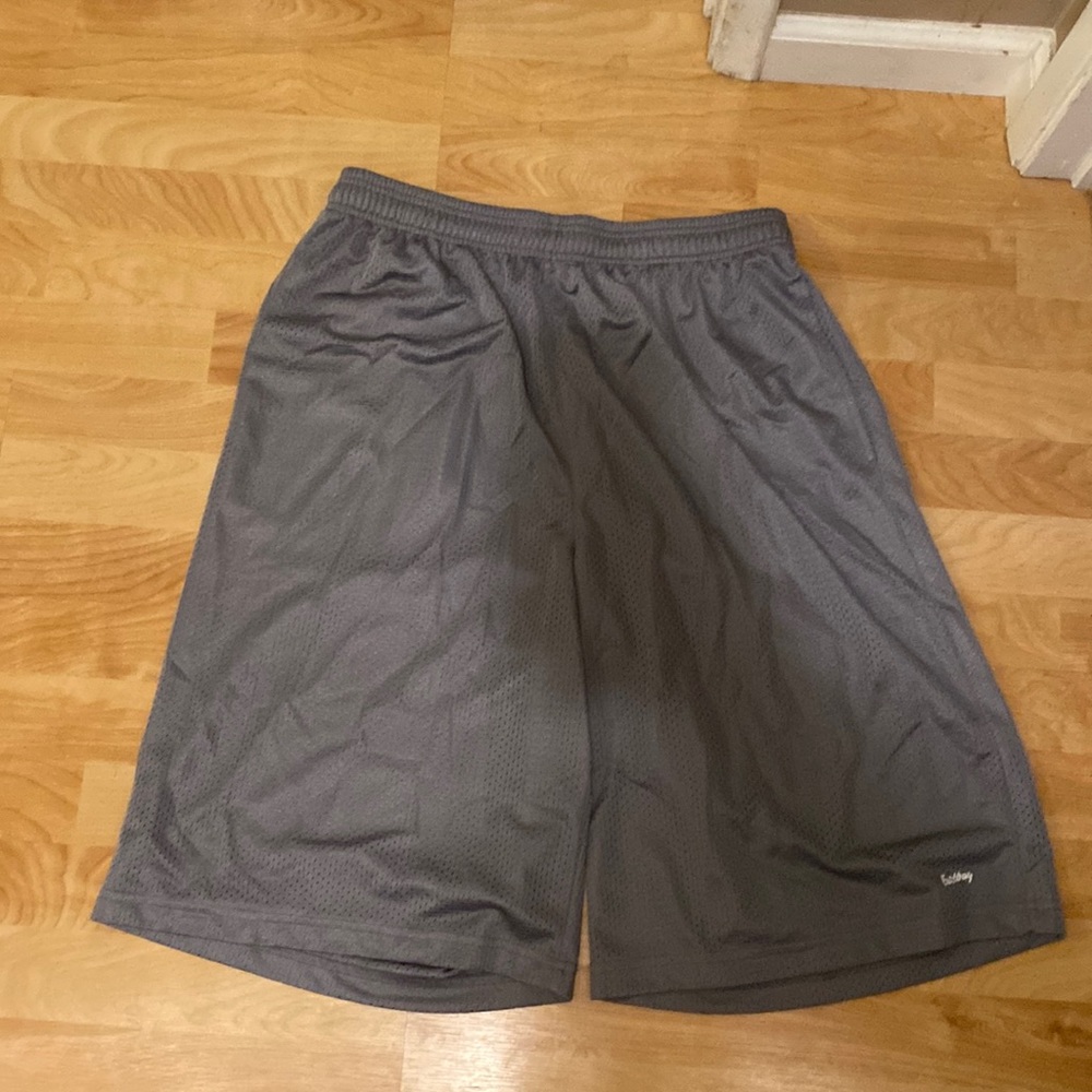 Gray basketball shorts, XL, Eastbay